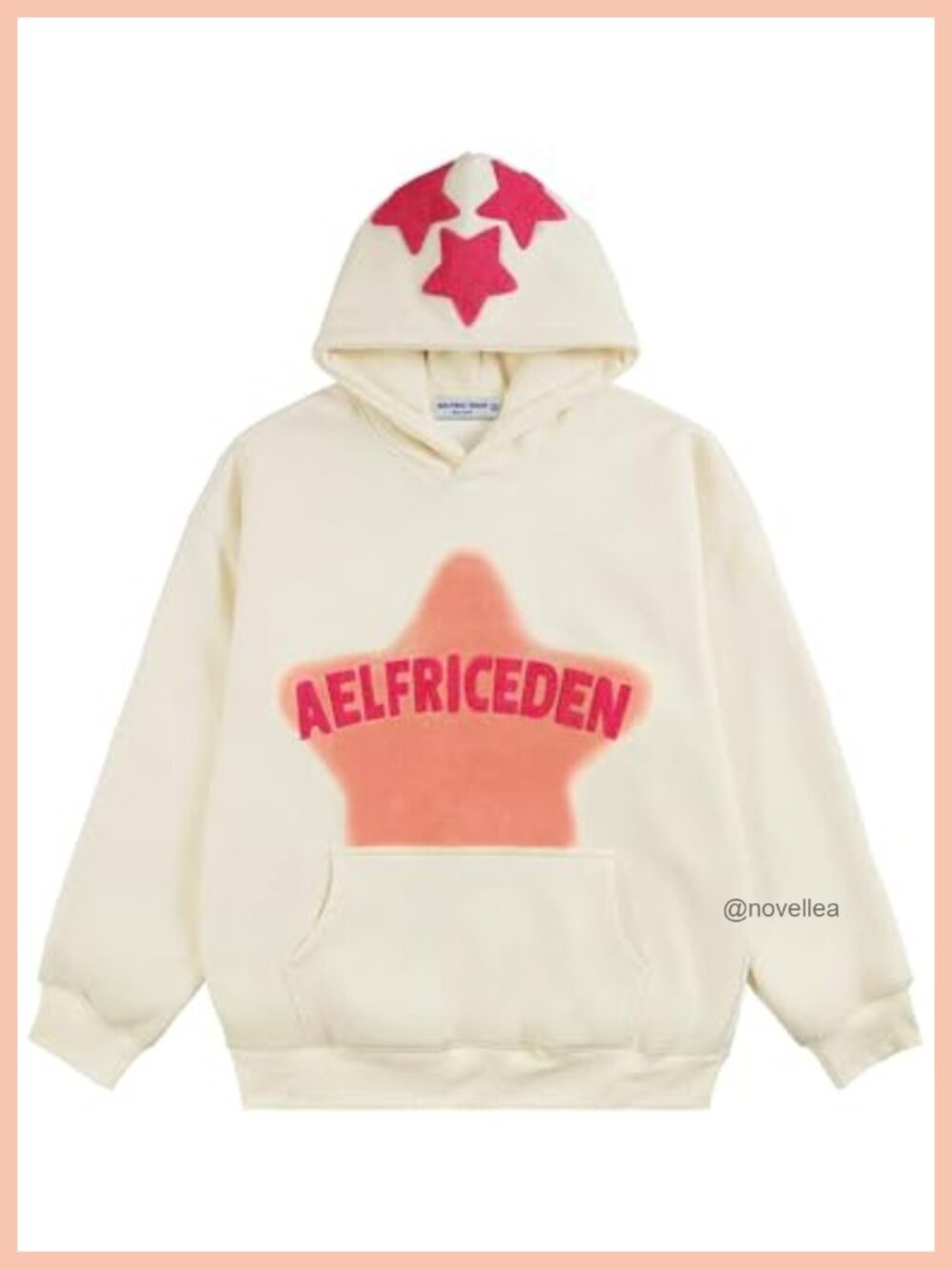 Oversized Star Graphic Hoodie Y2K Vintage Streetwear Pullover Hooded Sweatshirt